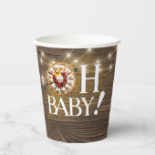 Rustic Oh Baby Cutie Pie Baby Shower 紙コップ (正面)