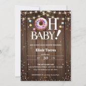 Rustic Oh Baby Donut & Sprinkle Kawaii Baby Shower 招待状 (正面)