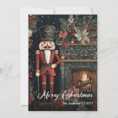Rustic old fashioned Christmas nutcracker charm シーズンカード (正面)
