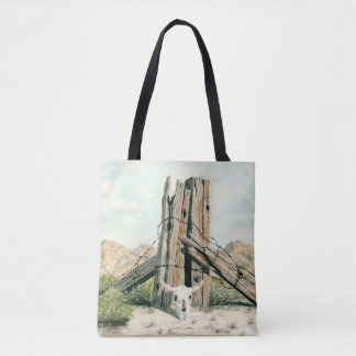 Rustic old west desert; watercolor art tote bag トートバッグ