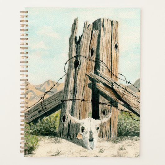 Rustic Old West watercolor art; Desert planner プランナー手帳 (正面)
