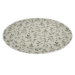 Rustic Olive Branch Mediterranean Pattern カッティングボード