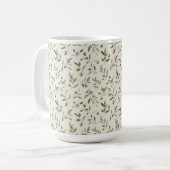 Rustic Olive Branch Mediterranean Pattern コーヒーマグカップ (正面左)