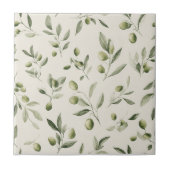 Rustic Olive Branch Mediterranean Pattern タイル (正面)