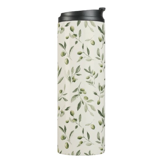 Rustic Olive Branch Mediterranean Pattern タンブラー (回転左)