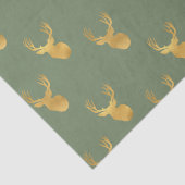 Rustic Olive Green Gold Deer Christmas 薄葉紙 (詳細)