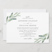 Rustic Olive Tree Watercolor Botanicals Wedding 招待状 (正面)