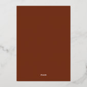 Rustic Orange | 赤い花束 ティール ウェディング In 箔招待状 (裏面)