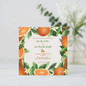 Rustic Orange Citrus Autumn Wedding Invitation (スタンド正面)