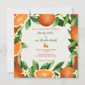 Rustic Orange Citrus Autumn Wedding Invitation (正面)