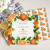 Rustic Orange Citrus Autumn Wedding Invitation