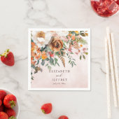 Rustic Orange Floral Fall Wedding スタンダードカクテルナプキン (インサイチュ)