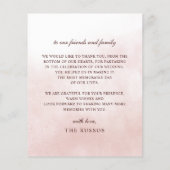 Rustic Orange Floral Fall Wedding Thank You Card (裏面)