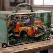 Rustic Orange Floral Truck Decoupage 薄葉紙