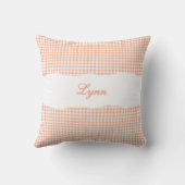 Rustic Orange Gingham Personalized Name クッション (裏面)