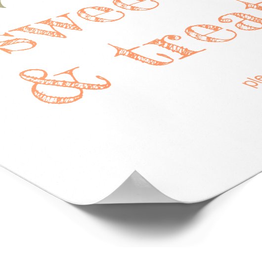 Rustic Orange Grove "Sweets & Treats" Sign ポスター (角)