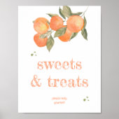 Rustic Orange Grove "Sweets & Treats" Sign ポスター (正面)