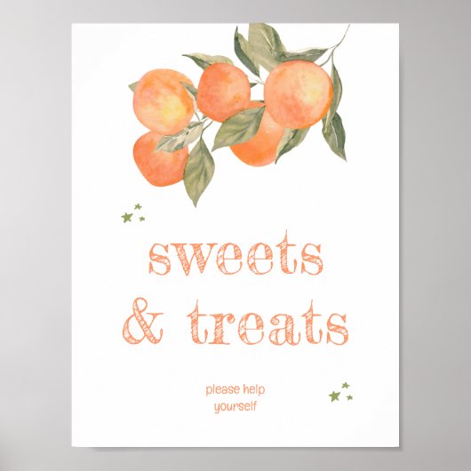 Rustic Orange Grove "Sweets & Treats" Sign  ポスター (正面)