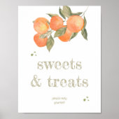 Rustic Orange Grove "Sweets & Treats" Sign  ポスター (正面)