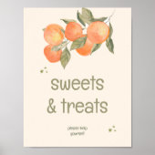 Rustic Orange Grove "Sweets & Treats" Sign  ポスター (正面)