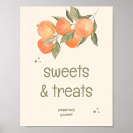 Rustic Orange Grove "Sweets & Treats" Sign  ポスター