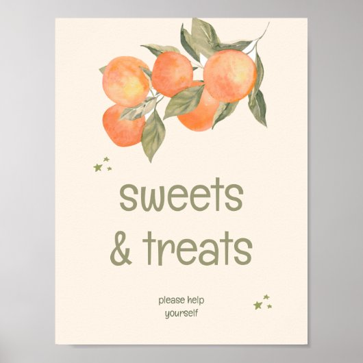 Rustic Orange Grove "Sweets & Treats" Sign  ポスター (正面)