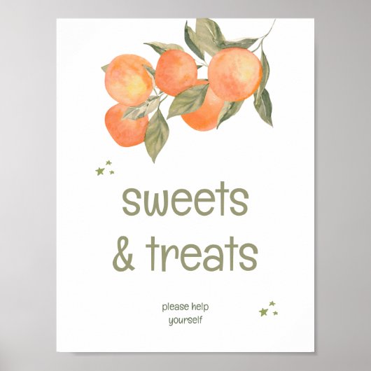 Rustic Orange Grove "Sweets & Treats" Sign  ポスター (正面)