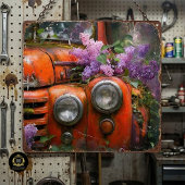 Rustic Orange Lilac Truck Decoupage 薄葉紙