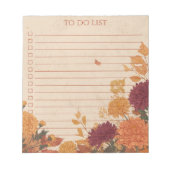 Rustic Orange Marigold To Do List Nature Botanical ノートパッド (正面)