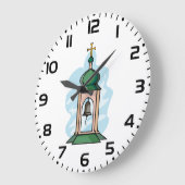 Rustic Orthodox Church Belfry ラージ壁時計 (傾斜)