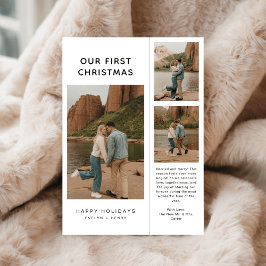 Rustic Our First Christmas Photo Modern Newlywed  シーズンカード