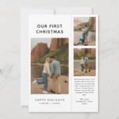 Rustic Our First Christmas Photo Modern Newlywed  シーズンカード (正面)