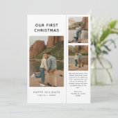 Rustic Our First Christmas Photo Modern Newlywed  シーズンカード (スタンド正面)