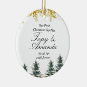 Rustic Our First Christmas Together Ornament セラミックオーナメント (右)
