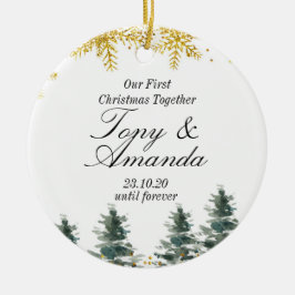 Rustic Our First Christmas Together Ornament セラミックオーナメント