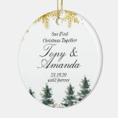 Rustic Our First Christmas Together Ornament セラミックオーナメント (左)