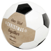 Rustic Our First Christmas Together Personalized サッカーボール (3/4)