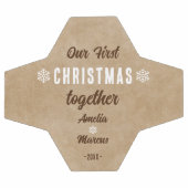 Rustic Our First Christmas Together Personalized サッカーボール (フラット)