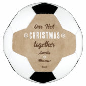Rustic Our First Christmas Together Personalized サッカーボール (正面)