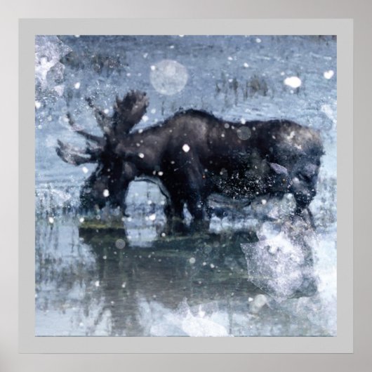 Rustic outdoorsman  wilderness wildlife bull moose ポスター (正面)