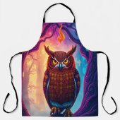 Rustic Owl Art: Earth Tone Woodland エプロン (正面)
