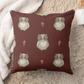 Rustic Owl Throw Pillow クッション (ブランケット)