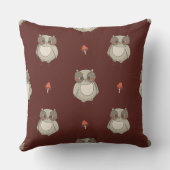 Rustic Owl Throw Pillow クッション (裏面)
