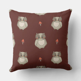 Rustic Owl Throw Pillow クッション