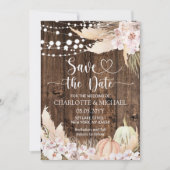 Rustic Pampas Grass Save the Date Wedding 招待状 (正面)