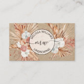 Rustic Pampas Grass Watercolor Boho Logo 名刺 (正面)