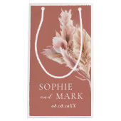 Rustic Pampas Grass Wedding Thank You スモールペーパーバッグ (正面)