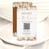 Rustic Pampas QR Code Photo Sharing Wedding エンクロージャーカード