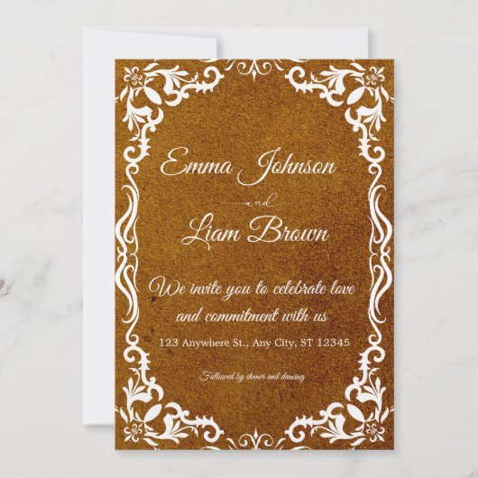 Rustic Papel Picado Mexican Wedding Invitation 招待状 (正面)