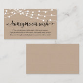 Rustic Party String Lights, Wedding Honeymoon Wish エンクロージャーカード (正面/裏面)